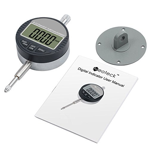 Neoteck DTI Digital Dial Indicator 0.5 inch/12.7mm, High Resolution: 0.00005 inch/ 0.001mm, Digital Probe Indicator Dial Test Gauge