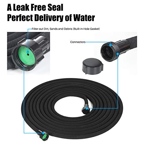Taisia 1/2’’ Soaker Hose 15 FT Water Drip Garden Hose Drip Irrigation Hose Saves 70%Water Heavy Duty Rubber Round Soaker Hose for Garden, Lawn