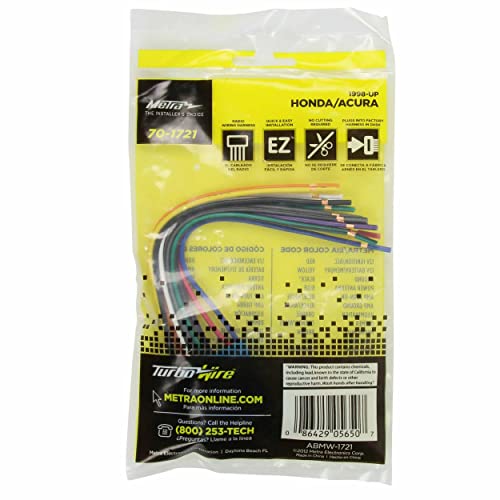 Metra 70-1721 Blue Wiring Harness for 1998-2013 Acura/Suzuki/Honda Vehicles, Blue