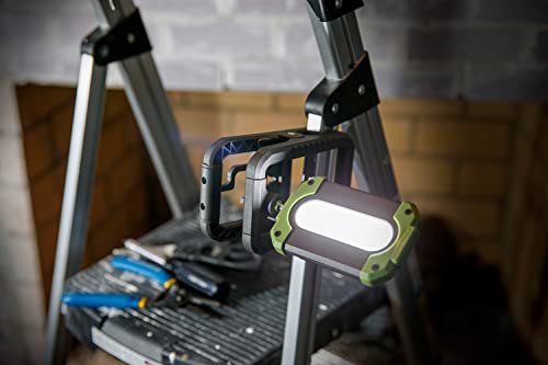 PowerSmith PWLR010CM Rechargeable LED Clamp Light 4.0Ah, 1000 Lumens, Gray