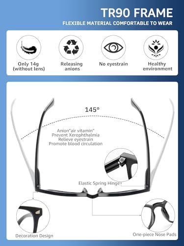 CCVOO 5 Pack Reading Glasses Blue Light Blocking Women/Men, Anti UV Ray/Glare Readers Fashion Eyeglasses with Spring Hinge, Blue Light Blocking Reading Glasses