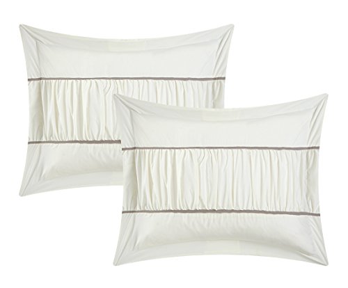 Chic Home CS2124-AN 10 Piece Cheryl Comforter Set, Queen, Beige