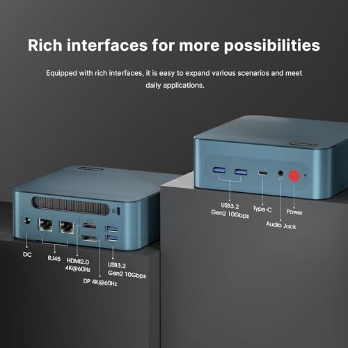 BOSGAME P2 Lite Mini PC I5, Intel 12th Gen 12600H Windows 11 Pro Mini Computers(12 Cores, 16 Threads) 16GB DDR4/512GB PCIe Gen 3.0 x4 M.2 2280 SSD Desktop PC Support Wi-Fi 6E/Bluetooth 5.2/Dual LAN