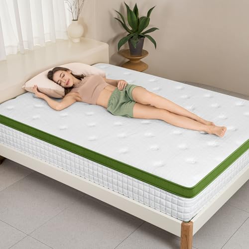 BedStory Queen Mattress, 10 Inch Hybrid Mattress Twin Size in a Box with Gel Memory Foam and Pocket Springs, Medium Firm Mattress, Pressure Relief & Motion Isolation, CertiPUR-Us Certified, No Odor