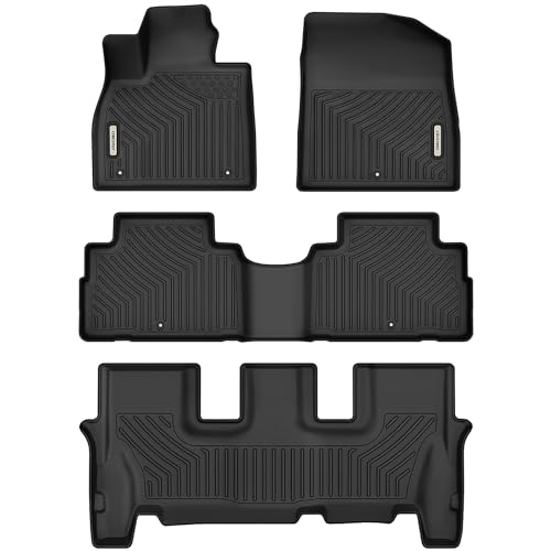 OEDRO Floor Mats Fit for 2022-2025 Hyundai Tucson (Not for Hybrid), Unique Black TPE All-Weather Tucson Floor Liners, Front and Second Row, Full Set Liners