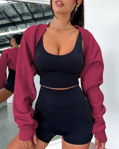 Zwurew Shrugs for Women Long Sleeve with Thumb Hole Bolero Shrug Sage Bolero Sweater for Women Arm Covers