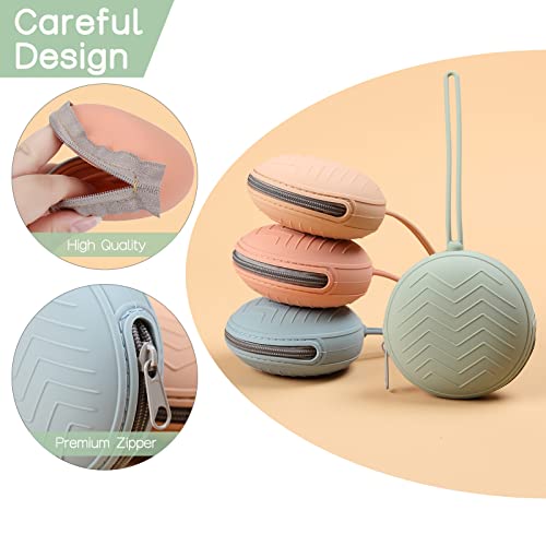Nupoopy 2 Pack Silicone Pacifier Holder Case, BPA Free Newborn Baby Pacifiers Silicone Pouch for Boys & Girls, Portable Silicone Pacifier Container Case (Clay, Dark Grey)