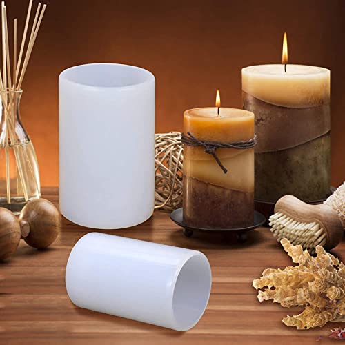 4 Pack Cylinder Mold Flower Mold Table Decoration Resin Mold Round Candle Mold 3D Cylinder Candle Mold Chocolate Mold Silicone Mold for Resin Candle Mold Handmade Candle Mold Cylinder Soap Mold