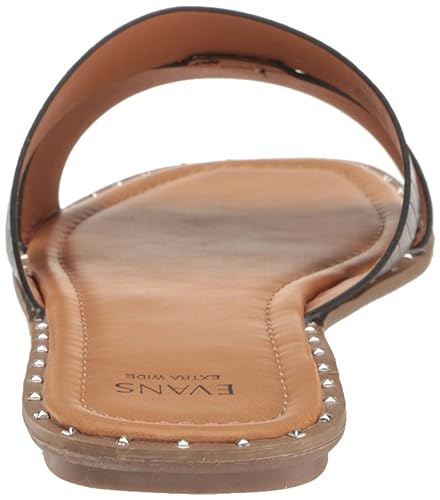 EVANS Women's Sandal Emboss Riley, Black, 7 Wide
