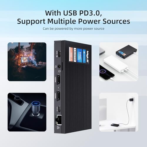 MeLE Quieter3C Fanless Mini PC, Win 11 Pro, Intel Celeron N5105, 8GB RAM, 128GB ROM, Full-Function USB-C, WiFi 5, Triple Display, Slim Desktop PC on Industrial, Home, Office