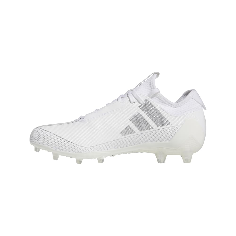 adidas Men's Adizero Electric.1 Football Sneaker, White/Silver Metallic/White, 10.5