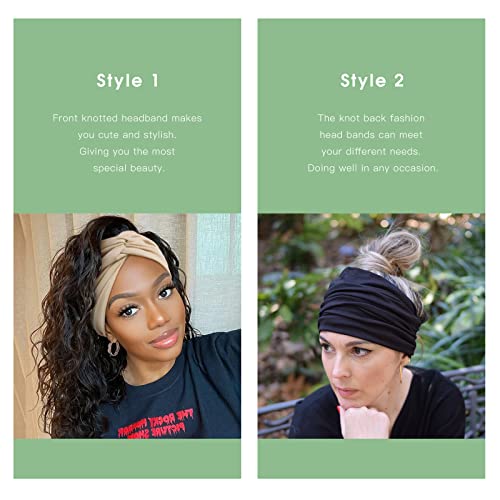 Tobeffect Wide Headbands for Women, Tie Dye Extra Large Turban Headband Boho Hairband Hair Twisted Knot Accessories, 6 Pack