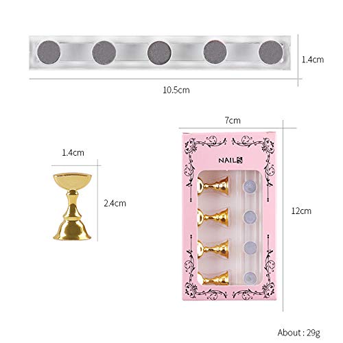 Etercycle Acrylic Nail Display Stand DIY Nail Crystal Holder Magnetic Practice Stands with Reusable Adhesive Putty Clay for False Nail Tip Manicure Tool (2 Black)