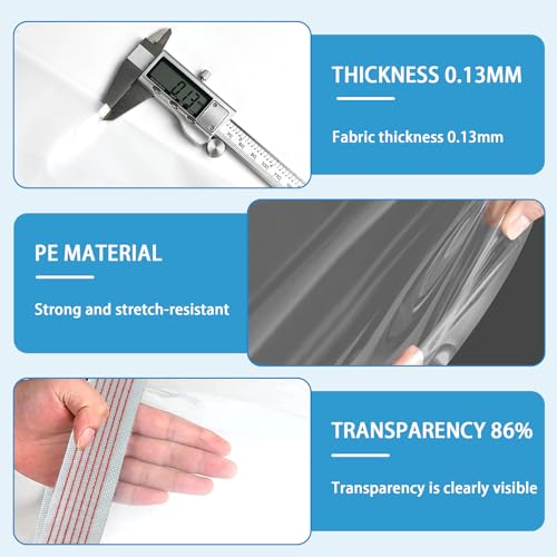 Clear Tarps Heavy Duty Waterproof 7x12,Clear Plastic Tarp with Grommets,Transparent PVC Vinyl Tarpaulin for Outdoor,Plant,Garden,Chicken Coop,Patio,Cat Litter