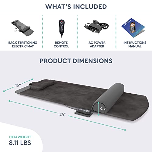 Belmint Back Stretcher - Electric Yoga Back Stretching Mat for Physiotherapy at Home - Air Compression Back Stretching Mat - Back Stretcher for Lower Back Pain Relief, Spine Stretching and Relaxation