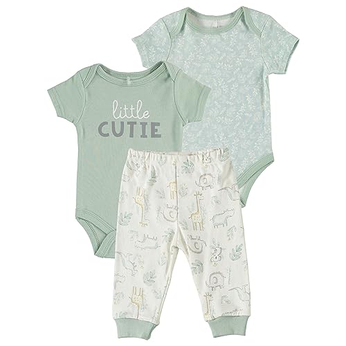 Baby Boy Baby Clothes Layette Set Footless Sleep and Play 3 Pack Dinosaur Dino Zoo Yellow 0-3M