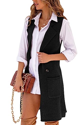 Danedvi Women Open Front Lapel Collar Cardigan Vest Button Down Long Sweaters Cardigan Solid Outerwear Coats Burgundy