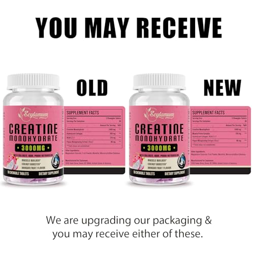 Creatine Monohydrate for Women, Creatine Supplement 3000 MG, with Hydrolyzed Collagen, BCAA, for Muscle Builder & Strength, Energy Boost, Faster recovery, Vegan, Non-GMO, Sugar Free, 30 Servings