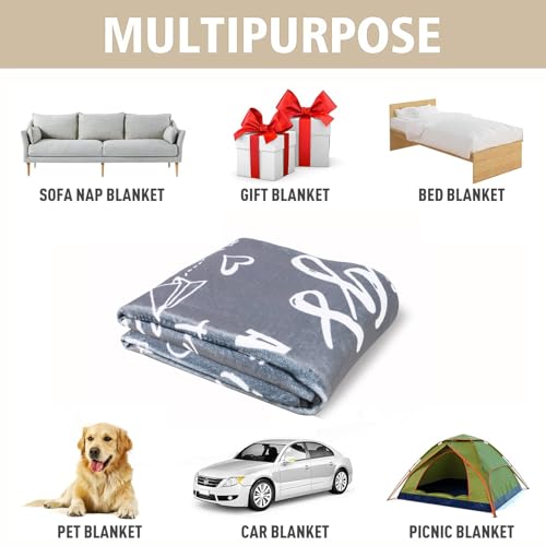 Blue Blanket Fleece Throw Blanket,Soft Fuzzy Flannel Throw Blanket for Couch Sofa Bed and Office Napping,Inspirational Cozy Warm Blanket,Throw Blankets Gifts for Adults,All Season 50" x 60"