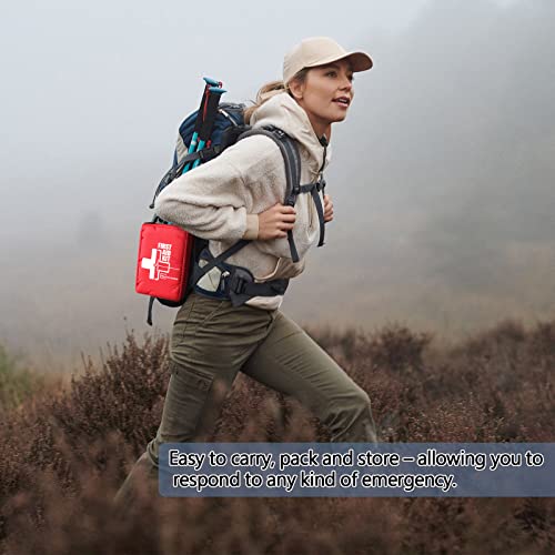 Small First aid Kits,Travel First Aid Kit with Labelled Compartments Molle System Compact Medical Kit for Car, Hiking, Backpacking, Camping, and Cycling
