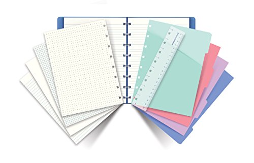 FILOFAX REFILLABLE NOTEBOOK CLASSIC, 9.25" x 7.25" Aqua - Elegant leather-look cover with moveable pages - Elastic closure, index, pocket and page marker (B115906U)