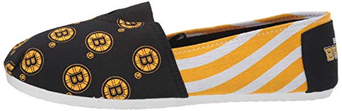FOCO NHL Boston Bruins Women's Canvas Stripe Shoes, X-Large (11-12), Black