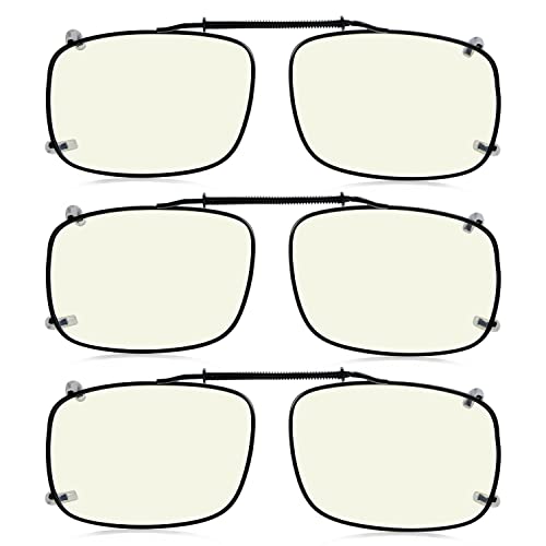 Eyekepper Wide Lens 3-pack Clip-on Blue Light Blocking Glasses 57 * 39MM