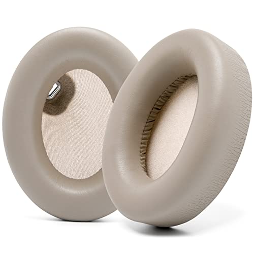 WC Wicked Cushions Extra Thick Earpads for Sony WH1000XM4 Headphones - Soft PU Leather Cushions, Luxurious Noise Isolating Memory Foam, Added Thickness Without Disabling On/Off Sensor | Beige