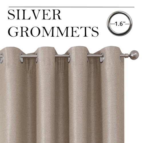 Airwill Blackout Curtains, Set of 2 Window Curtain Panels, Grommet Curtains for Living Room Bedroom Window - Thermal Insulated and Room Darkening (W52 x L45 Inch, 2 Panels, Camel)