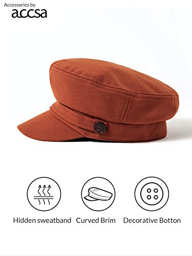 accsa Womens Fashion Newsboy Cap Bakerboy Cabbie Gatsby Pageboy Visor Beret Hat Orange