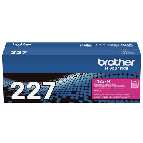 Brother Genuine TN227M, High Yield Toner Cartridge, Replacement Magenta Toner, Page Yield Up to 2,300 Pages, TN227, Amazon Dash Replenishment Cartridge