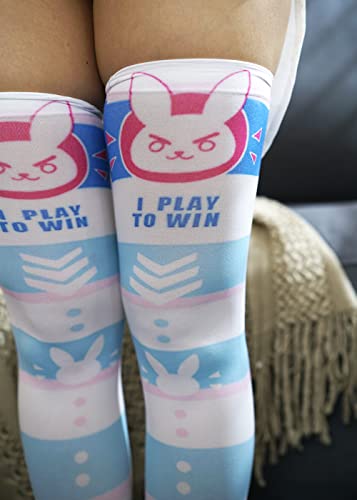 CAT KO Women's Kawaii Thigh High Socks Cute 3D Anime Strawberry Over the Knee High Stocking for cosplay (Dva)