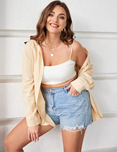 IN'VOLAND Plus Size Women's Casual Button Down Blouse Shirts Cuffed Sleeve Loose T-Shirt Tops Pink