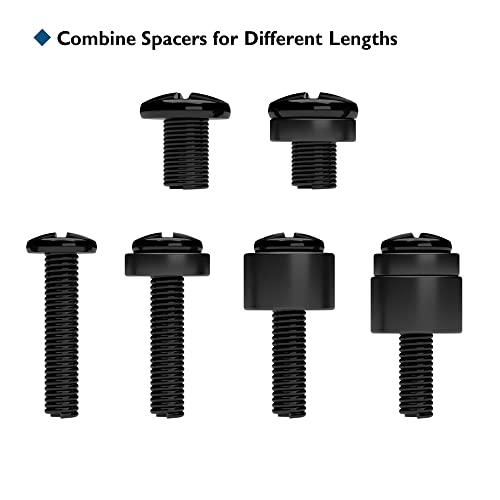 BONTEC Universal TV Mounting Hardware Screw Kit, Compatible with TVs Up to 80 inch, Includes M4, M5, M6, M8 Screws, Washers, Spacers, VESA Mounting, Ceiling Mount, TV Wall Mount Kit, Black