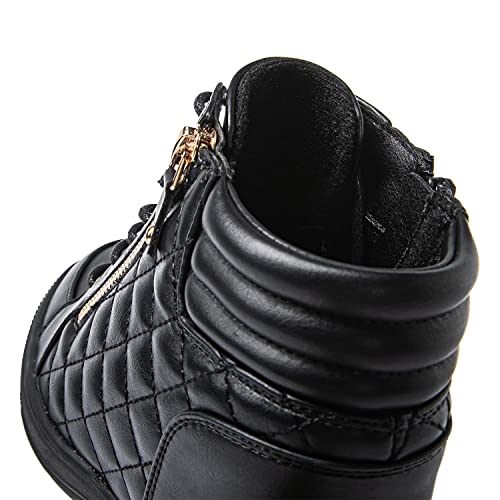 GLOBALWIN Women's Ankle Boots Black Wedge Sneakers For Women 5.5M