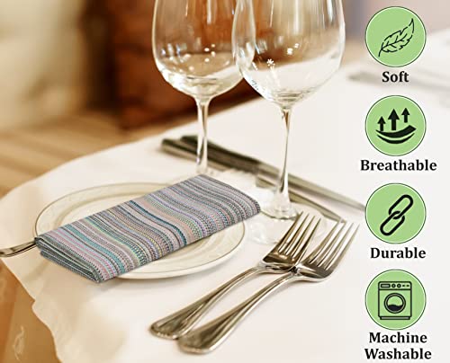 RUVANTI Cloth Napkins Set of 6 Cotton 100%, 18x18 Inches Napkins Cloth Washable, Soft, Absorbent. Cotton Napkins for Parties, Christmas, Thanksgiving, Weddings, Dinner Napkins Cloth - Multi Flower