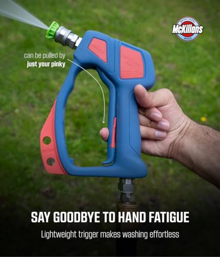 McKillans® Swivel Gun PRO - Short Pressure Washer Gun with Swivel - Innovative Nozzle Holder - High Pressure Washer Handle - 3/8" Male Plug & 1/4” Quick Connect Coupler - Car Wash Power Water Gun