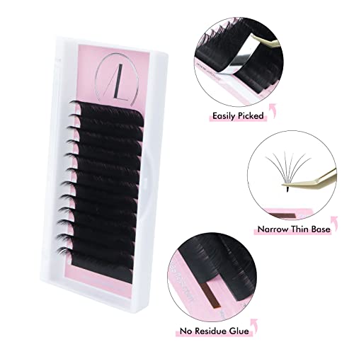 ALLOVE Classic Eyelash Extensions 0.15 DD Curl 9mm Premium Silk Individual Volume Lash Trays for Extensions Supplies Single