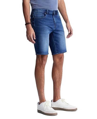 Buffalo David Bitton Men's Relaxed Straight Dean Denim Shorts, Sanded and Distressed, 31