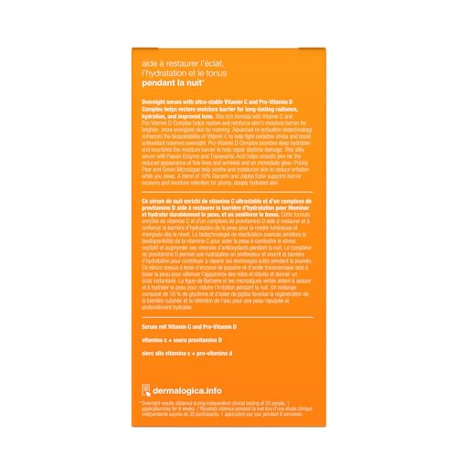Dermalogica BioLumin-C Night Restore Vitamin C Serum for face, Overnight Skin Hydration and Barrier Repair Serum, 0.85 fl oz
