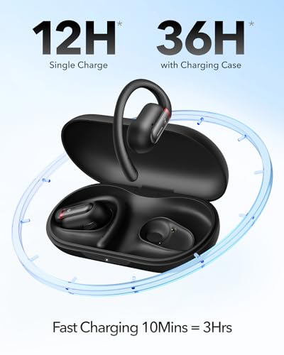 Soundcore by Anker V30i Open-Ear Headphones, Ultra-Comfort, Lightweight Design, Snug Fit, Ergonomic Ear Hooks, Robust Bass, 36H Playtime, Bluetooth 5.3, App Control, Clear Calls, Wireless Earbuds