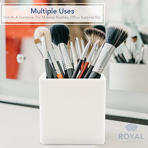 Royal Imports Flower Acrylic Vases Cubes - Decorative Centerpiece for Home or Wedding - Non Breakable Plastic, 4" - White