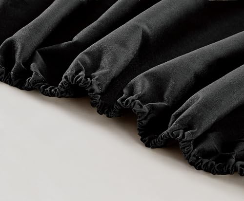 Chezmoi Collection 4-Piece Black Sheet Set Twin - Extra Soft Breathable Brushed Microfiber Bed Sheets with 15" Deep Pocket & 2 Pillowcases