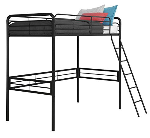 DHP Tommy Twin Metal Loft Bed, Off White