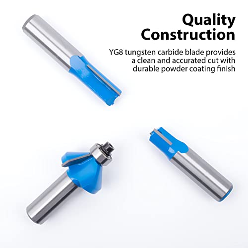 KOWOOD Router Bits Sets of 24A Pieces 1/2 Inch Shank Router Bit Set T Shape - for Commercial Users and Beginners…