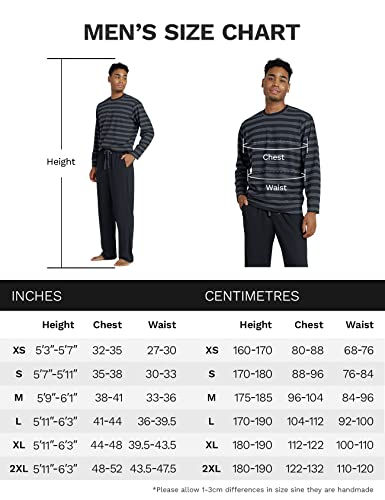 LAPASA Men's Fleece Pajama Pants Plaid Loungewear Soft Warm Sleepwear Pants Nightwear PJ Bottoms Drawstring and Pockets M128 Large (Fleece) Dark Green+navy Blue