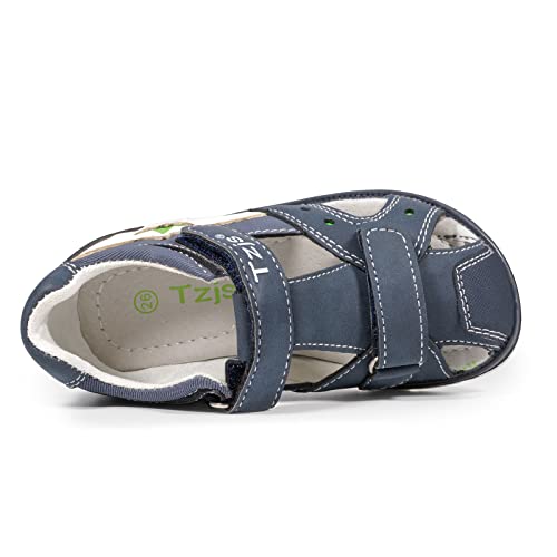 TZJS Toddler Sandals Kids Fashion Sports Sandals Outdoor Adjustable Strap Water Sandals Quick-Drying Summer Sandal with Arch Support(Blue,6)