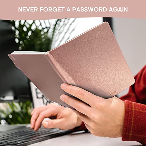 Taja Password Keeper Book with Alphabetical Tabs,Small Password Books for Seniors, Password Notebook for Internet Website Address Log in Detail, Password Logbook to Help You Stay Organized - Rose Gold
