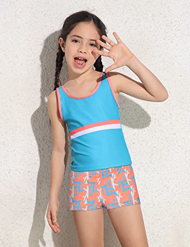 Cadocado Toddler Girl 2 Piece Swimsuits Set Girls Bathing Suits Littles Girls Swimwear Girls Swim Suit for Swimming,Blue,3-4Year