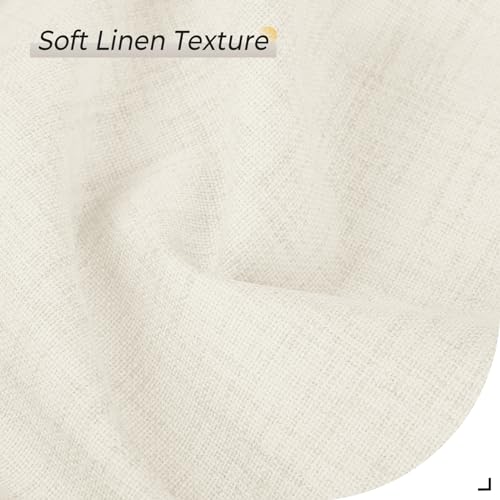 INOVADAY 100% Blackout Curtains for Bedroom 63 Inches Long 2 Panels Set, Back Tab/Rod Pocket Faux Linen Blackout Curtains, Thermal Insulated Darkening Drapes for Living Room, 52''W x 63''L, Grey